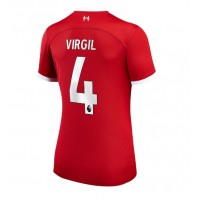 Fotballdrakt Dame Liverpool Virgil van Dijk #4 Hjemmedrakt 2023-24 Kortermet
